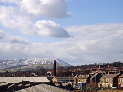 Colne looking towards pendle Hill