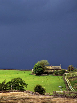 Storm over fields near Clitheroe