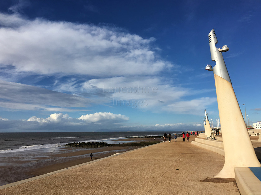 image 
 Cleveleys seafront and modern promenade 
 Keywords: Cleveleys, prom, promenade, beach