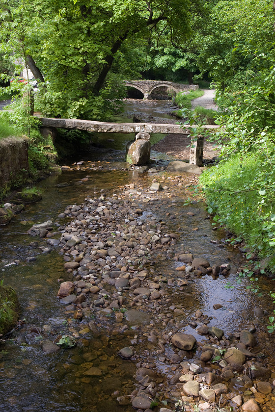 DCP1408 
 Clapper and Pack Hose Bridges at Wycoller 
 Keywords: Wycoller, Pack, Horse, Clapper, Bridge, stream, river, beck, stone, arch, archway, heritage, Lancashire, Lancs, North, West, Northwest, England, UK, Britain, Europe, DCP1408