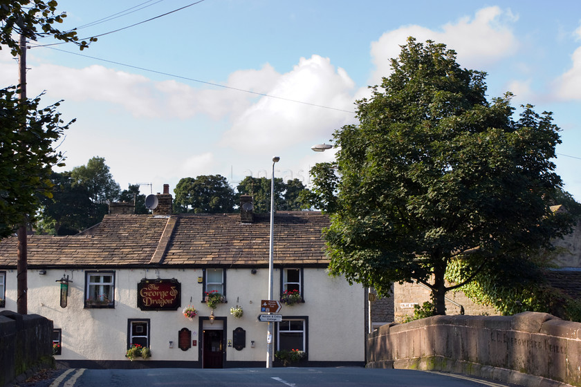 DCP1502 
 The George and Dragon pub at Barrowford in Pendle 
 Keywords: Barrowford, Pendle, pub, stone, bridge, road, tree, white, washed, building, architecture, Lancashire, Lancs, Northwest, North, West, England, UK, Britian, Europe, DCP1502